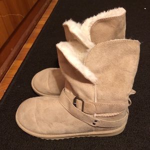 Aeropostale Beige Faux Suede Boots Size 8